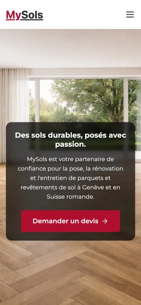 Version mobile du site MySols